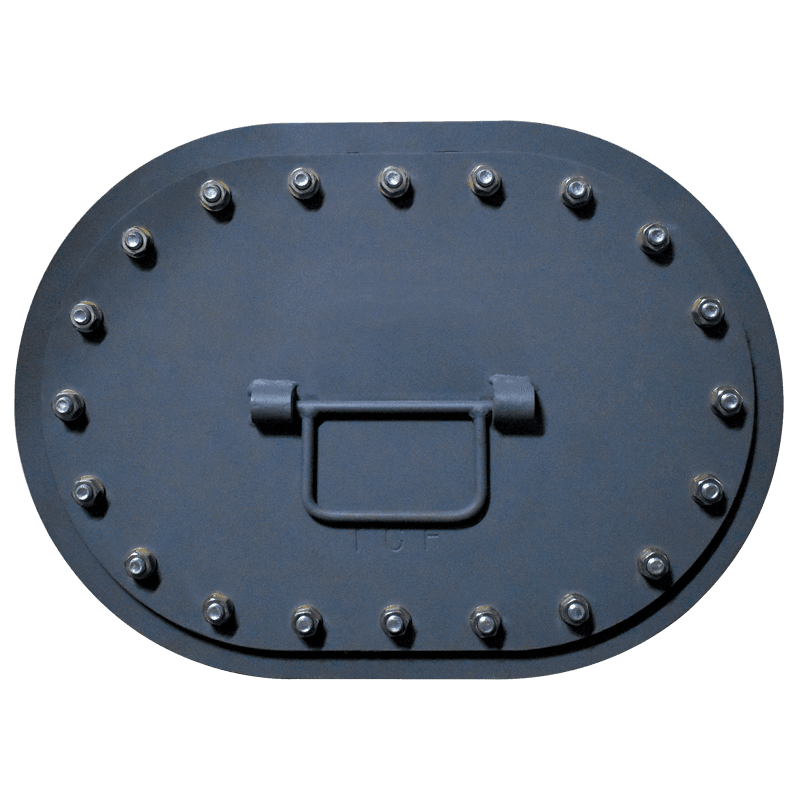15" x 23" Multi-Bolt Semi-Flush Manhole with Center Lifting Handle (Model #MB503-1523A) - Painted Steel